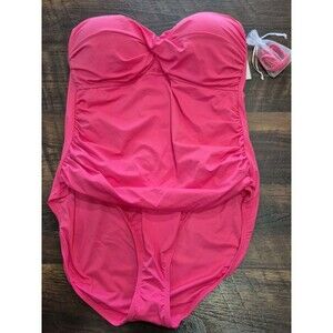 ANNE COLE One Piece Swimsuit Size 16 Bathing Suit Pink New$88